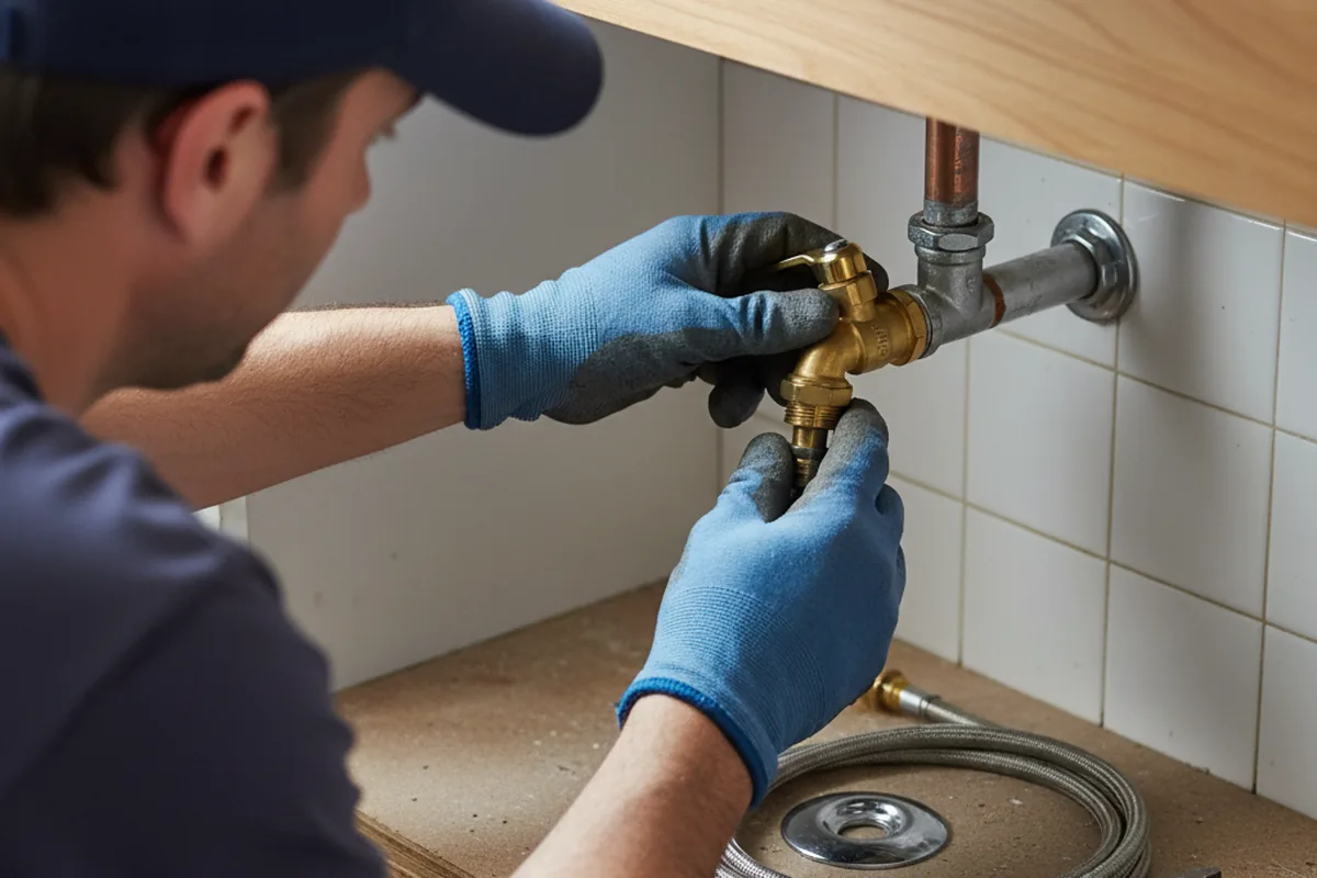Shutoff valve and fitting work during Emergency Plumbing in Homeland